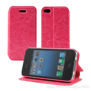 Wallet-shaped Leather Mobile Phone Cases for iPhone 5, Magnetic Flap on Top, OEM Orders Welcomed